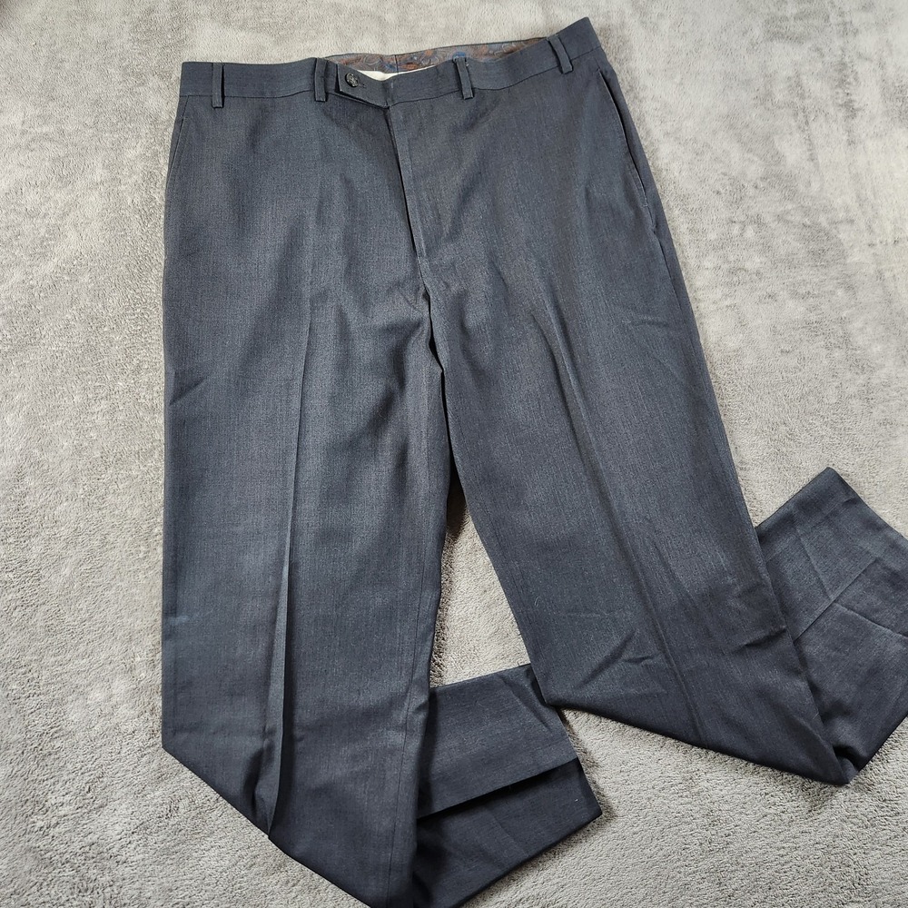 Lauren Ralph Lauren Polyester Dress Pants Mens‎ size 38x32 Grey Flat Front